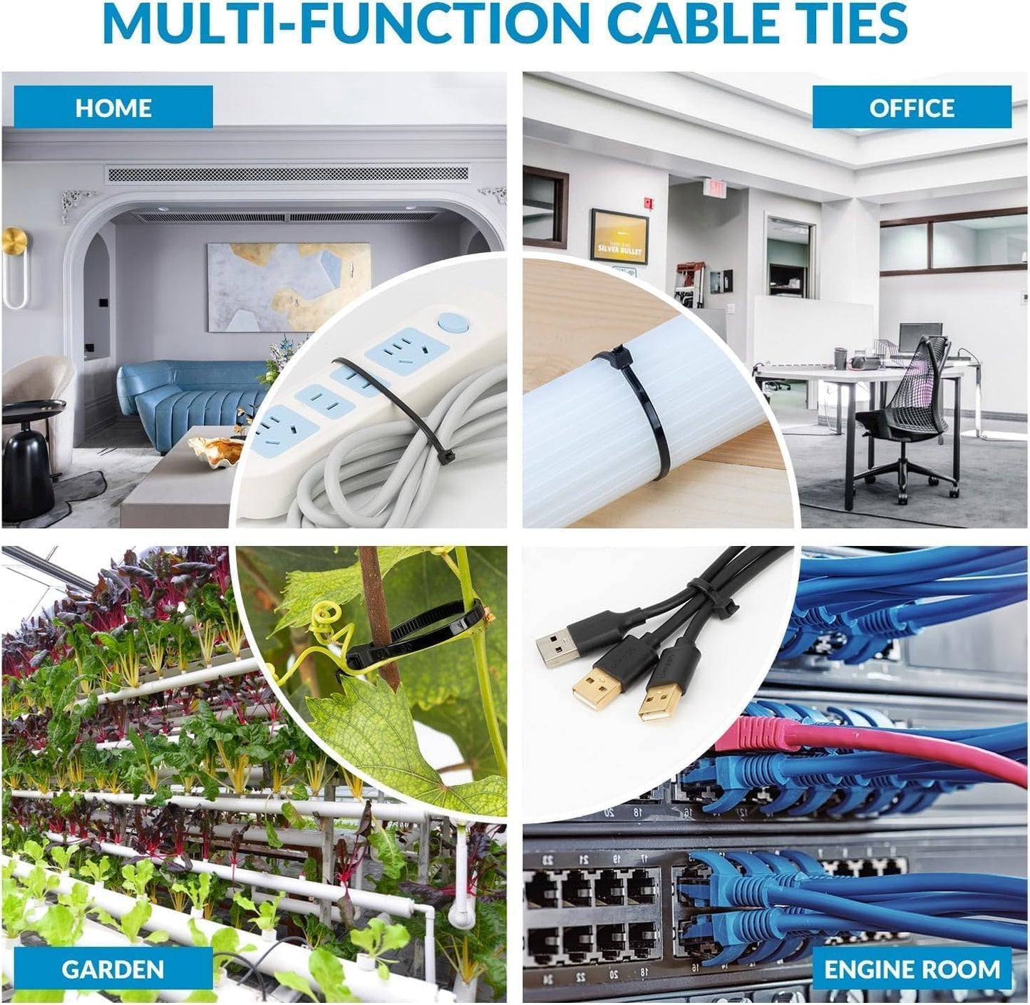 XINGO 12 Inch Orange Zip Ties Heavy Duty 100 Pack, 120 LBS Tensile Strength, Premium Nylon Cable Wire Ties, Self-locking Plastic Ties for Indoor and Outdoor Use