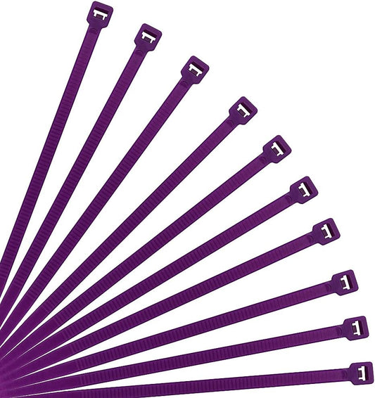 XINGO 8 Inch Purple Cable Zip Ties (500 Pack), 40 Lbs Tensile Strength-Heavy Duty, Self-Locking Nylon Plastic Nylon Wire Ties for indoor and outdoor use