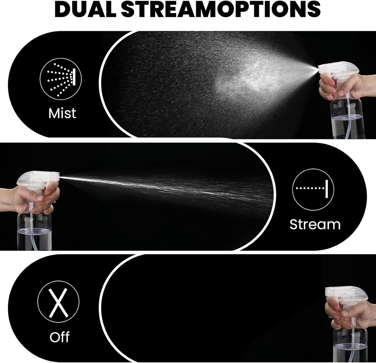 Glass Spray Bottles with Silicone Sleeve, 2 Pack 16.9oz Refillable Containers with Adjustable Spray Nozzles, Empty Spray Bottle for Cleaning Solutions, Hair, Plants (Light Blue+Purple)