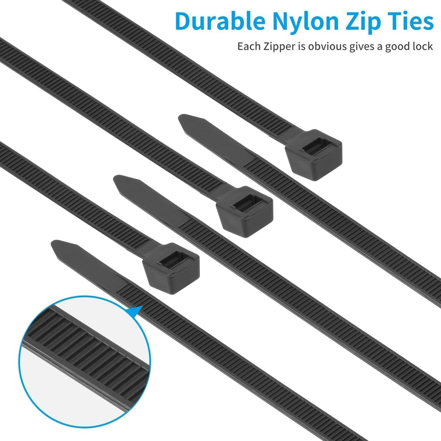 12 inch Blue Zip Ties Heavy Duty 100 PCS, 250 LBS Ultra Exclusive Strong Plastic Wire Ties, Large Cable Ties Extra Long Tie Wraps, Indoor and Outdoor UV Resistant